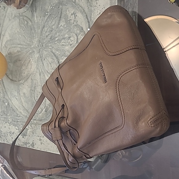 Sonia RYKIEL Paris women's Brown Leather Shoulder Tote Bag Like New - Picture 9 of 16